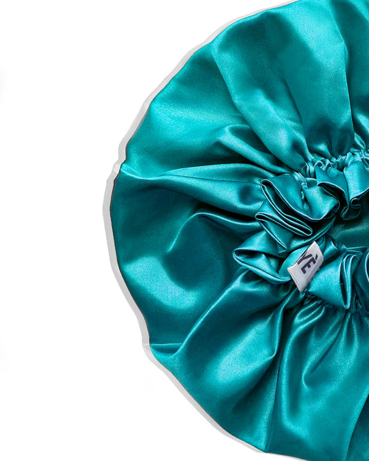 Reversible Ruffle Satin Bonnet – Classic Single Colour